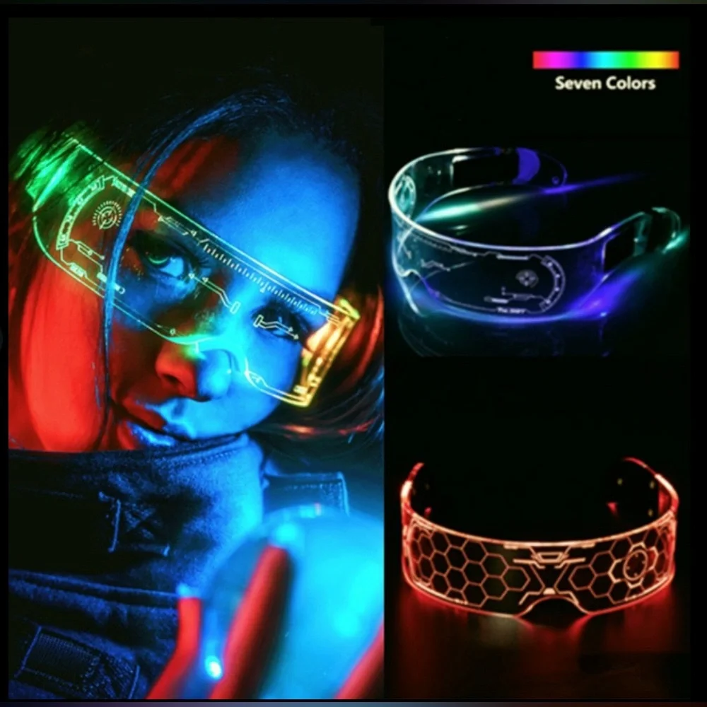 2 way Style LED Luminous Sci-fi party glasses
